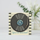  uitnodigingen van de Vinyl Record-partij (Staand voorkant)
