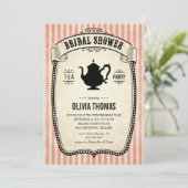 Uitnodigingen van de  Vrijgezellenfeest Tea Party (Staand voorkant)