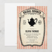 Uitnodigingen van de  Vrijgezellenfeest Tea Party (Voorkant / Achterkant)