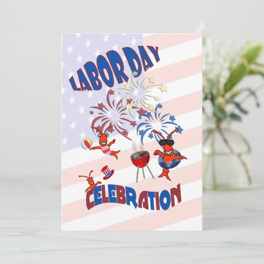 Uitnodigingen van de werkdag voor kreeften (Staand voorkant)