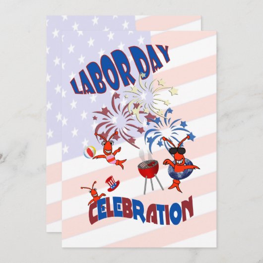 Uitnodigingen van de werkdag voor kreeften (Voorkant / Achterkant)