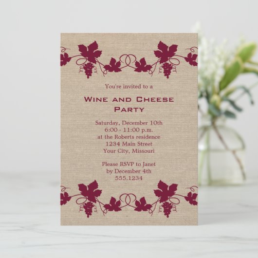 Uitnodigingen van de Wijnpartij en de Kaas (Staand voorkant)