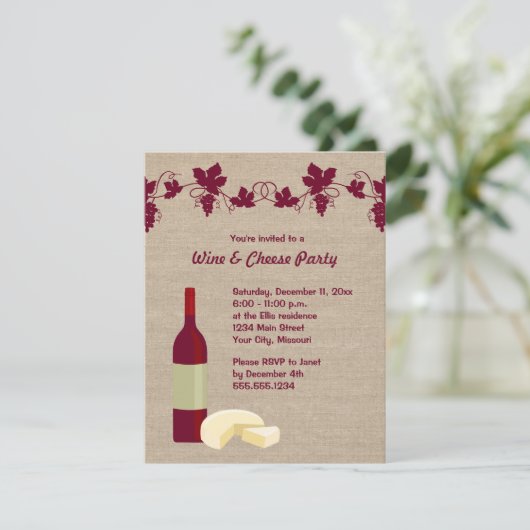 Uitnodigingen van de Wijnpartij en de Kaas (Staand voorkant)