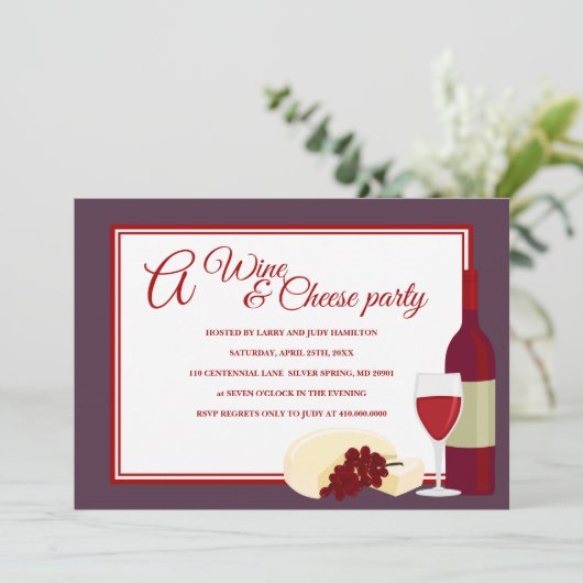 Uitnodigingen van de Wijnpartij en de Kaas (Staand voorkant)