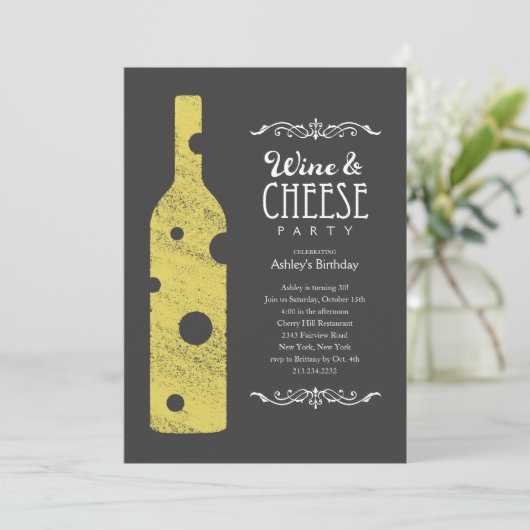 Uitnodigingen van de Wijnpartij en de Kaas (Staand voorkant)