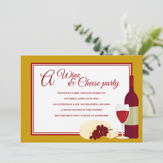 Uitnodigingen van de Wijnpartij en de Kaas (Staand voorkant)