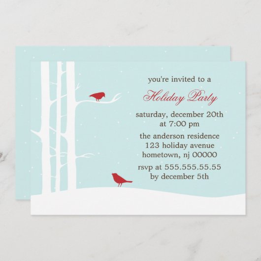 Uitnodigingen van de winterfeestdag (Voorkant / Achterkant)