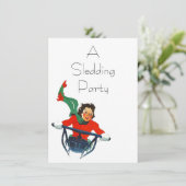 Uitnodigingen van de  winterpartij voor het slapen (Staand voorkant)