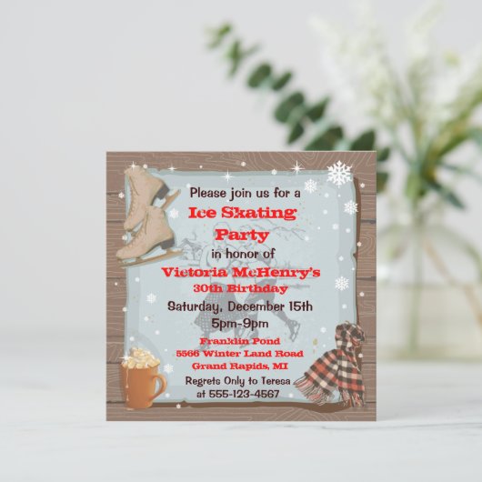 Uitnodigingen van de  winterskatpartij (Staand voorkant)