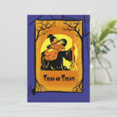 Uitnodigingen van de  Witch Halloween-partij (Staand voorkant)