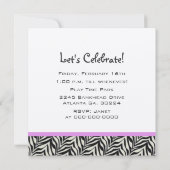 Uitnodigingen van de zebra Princess Crown Party (Achterkant)