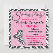 Uitnodigingen van de zebra-Skating Party (Voorkant)