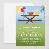 Uitnodigingen van de zomerpicknick Retirement Part (Voorkant / Achterkant)