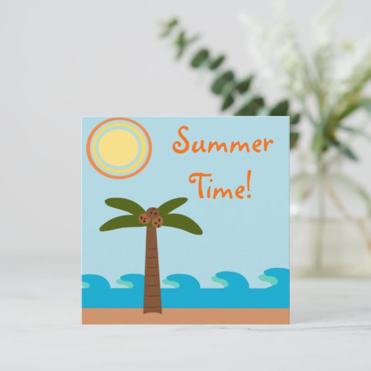 Uitnodigingen van de zomertijd op het eiland BBQ (Staand voorkant)