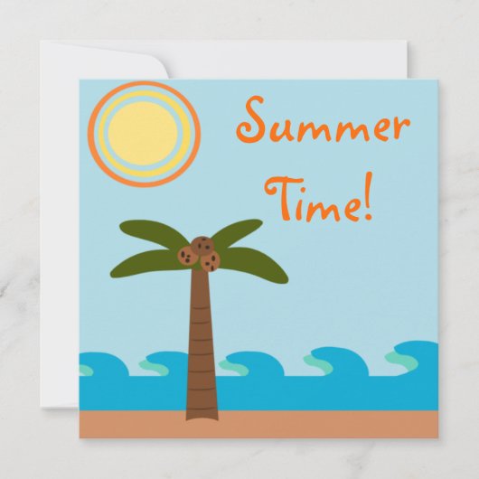 Uitnodigingen van de zomertijd op het eiland BBQ (Voorkant)