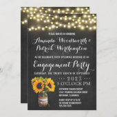 Uitnodigingen van de Zonnebloem Chalkboard Engagem (Voorkant / Achterkant)