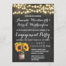 Uitnodigingen van de Zonnebloem Chalkboard Engagem