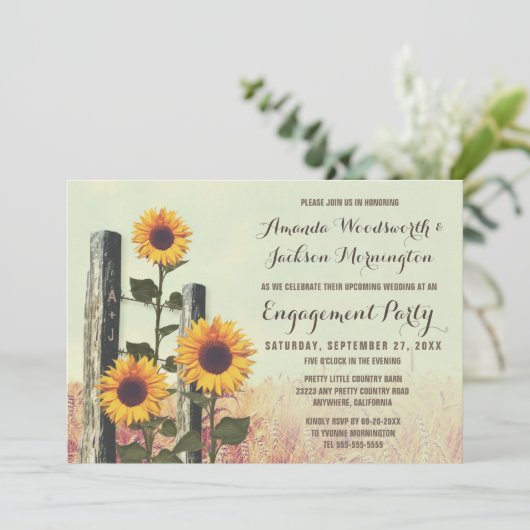 Uitnodigingen van de Zonnebloementspartij (Staand voorkant)