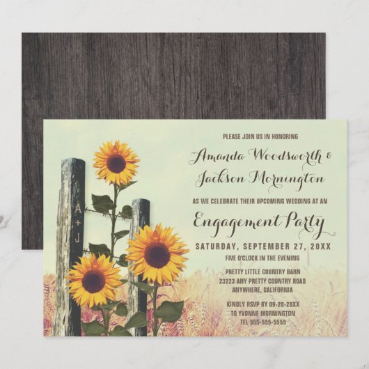 Uitnodigingen van de Zonnebloementspartij (Voorkant / Achterkant)