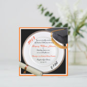 Uitnodigingen van de Zwarte en Oranje Graduation P (Staand voorkant)