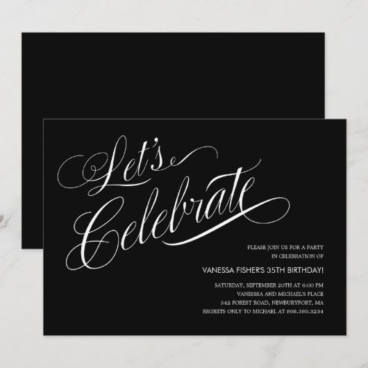 Uitnodigingen van de Zwarte en Witte Partij (Voorkant / Achterkant)