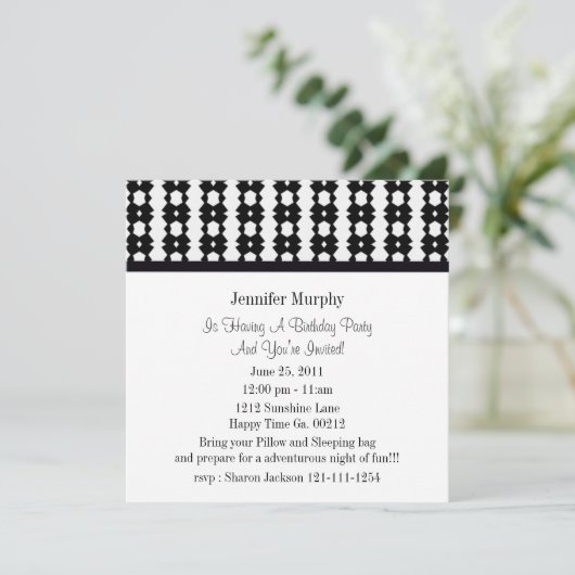 Uitnodigingen van de Zwarte en Witte Partij (Staand voorkant)