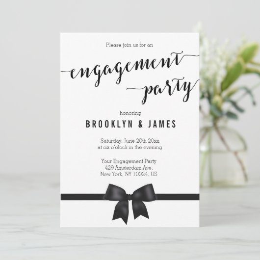 Uitnodigingen van de Zwarte en Witte Partij van de (Staand voorkant)