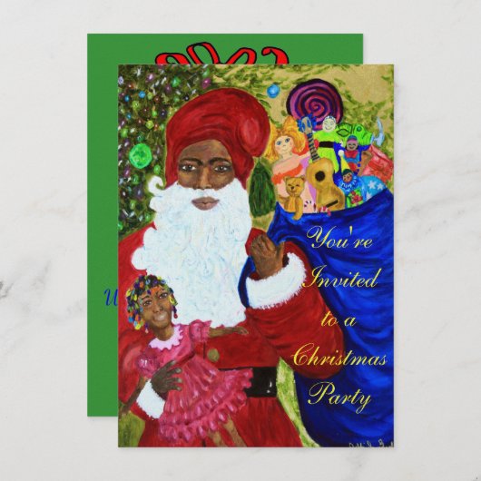 Uitnodigingen van de Zwarte Kerstpartij - (Voorkant / Achterkant)