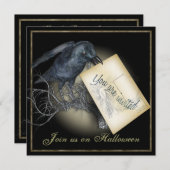 Uitnodigingen van de Zwarte Krow Gothic Party (Voorkant / Achterkant)