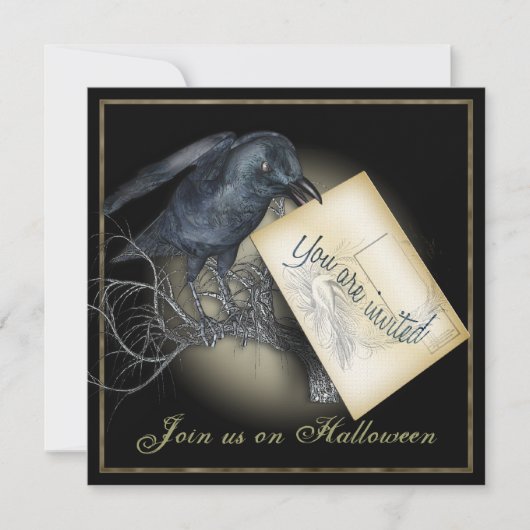 Uitnodigingen van de Zwarte Krow Gothic Party (Voorkant)