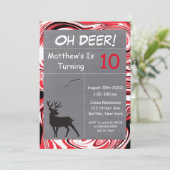 Uitnodigingen van Deer Red Camouflage Birthday Par (Staand voorkant)