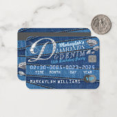 Uitnodigingen van Diamond & Denim Party (Voorkant / Achterkant in situ)