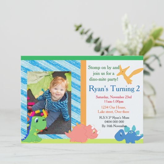 Uitnodigingen van Dinosaur-partij (Staand voorkant)