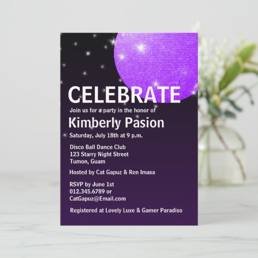 Uitnodigingen van Disco Ball Party (Staand voorkant)