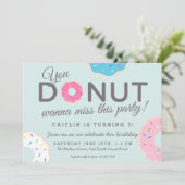 Uitnodigingen van donut-partijen | Donut Birthday  (Staand voorkant)