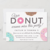 Uitnodigingen van donut-partijen | Donut Birthday  (Voorkant)