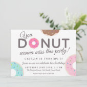 Uitnodigingen van donut-partijen | Donut Birthday  (Staand voorkant)