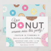 Uitnodigingen van donut-partijen | Donut Birthday (Voorkant / Achterkant)