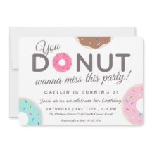 Uitnodigingen van donut-partijen | Donut Birthday 