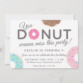 Uitnodigingen van donut-partijen | Donut Birthday 