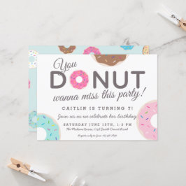 Uitnodigingen van donut-partijen | Donut Birthday 
