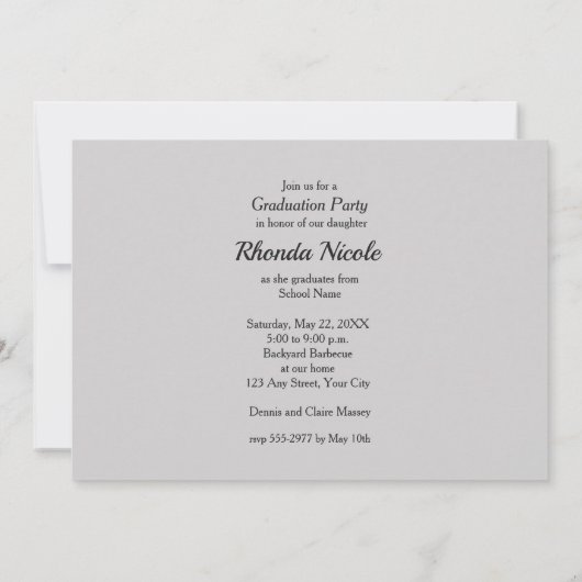 Uitnodigingen van een witte scriptscriptpagina (Achterkant)