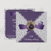 Uitnodigingen van Elegant Lace Birthday Party (Voorkant / Achterkant)