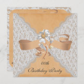 Uitnodigingen van Elegant Lace Birthday Party (Voorkant / Achterkant)