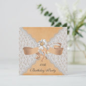 Uitnodigingen van Elegant Lace Birthday Party (Staand voorkant)