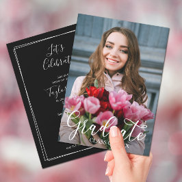 Uitnodigingen van Elegant Script Photo Graduation