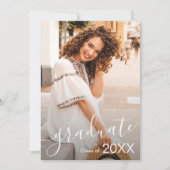 Uitnodigingen van Elegant Script Photo Graduation  (Voorkant)