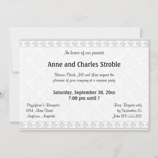 Uitnodigingen van Elegant Silver 25th Jubileum Par (Achterkant)