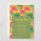 Uitnodigingen van exotische bloemen op zaterdag (Voorkant)