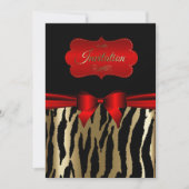 Uitnodigingen van exotische Gold- en Rode Zebra (Voorkant)